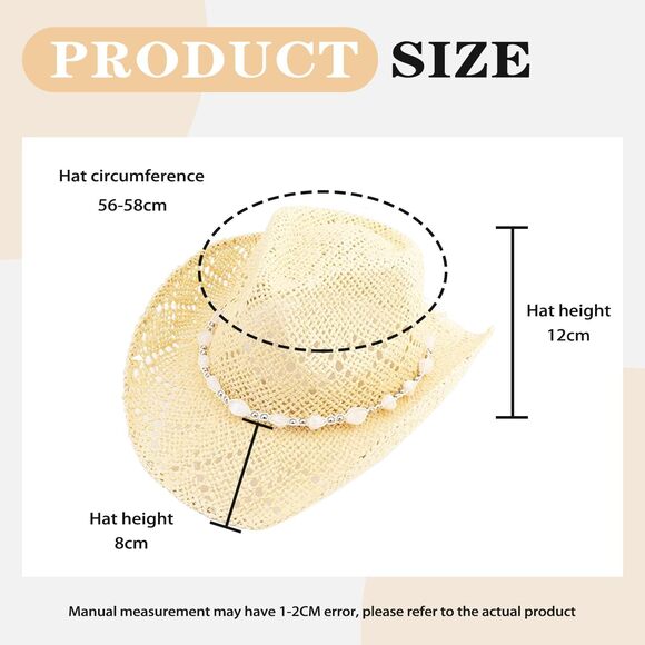6579 Straw Cowboy Hats For Women, Western Cowgirl Hat, Beach Hat Sun Hat main image 6